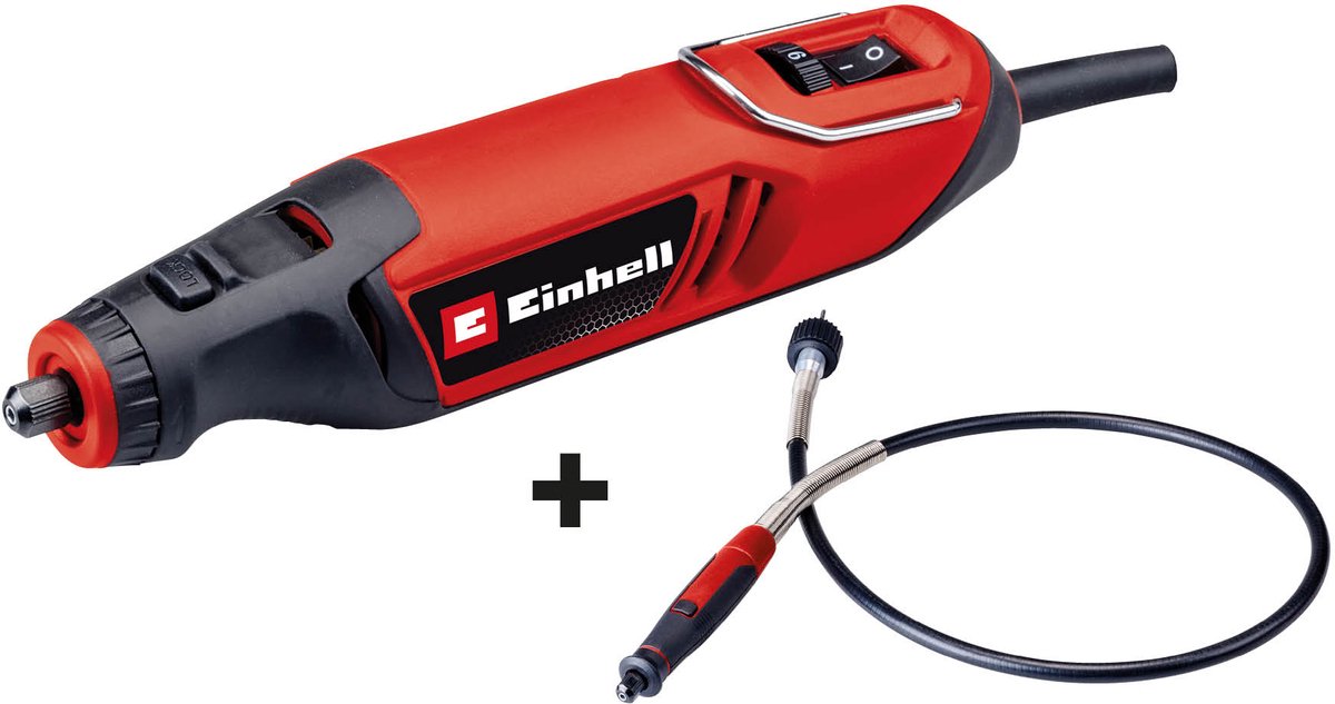 Einhell slijp- en graveer machine tc-mt 150 e - 150w - elektronische toerentalregelaar: 10000-35000 t min - flexibele as - incl. 117 accessoires in opbergkoffer
