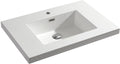 Differnz meubelwastafel reno rechthoek 75x50x5cm polybeton wit 1 kraangat overloop