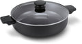 Brabantia vanta hapjespan met deksel -ø 28cm - sauteerpan - keramische antiaanbaklaag titanium versterkt - geschikt voor inductie - 100% pfas vrij - zwart