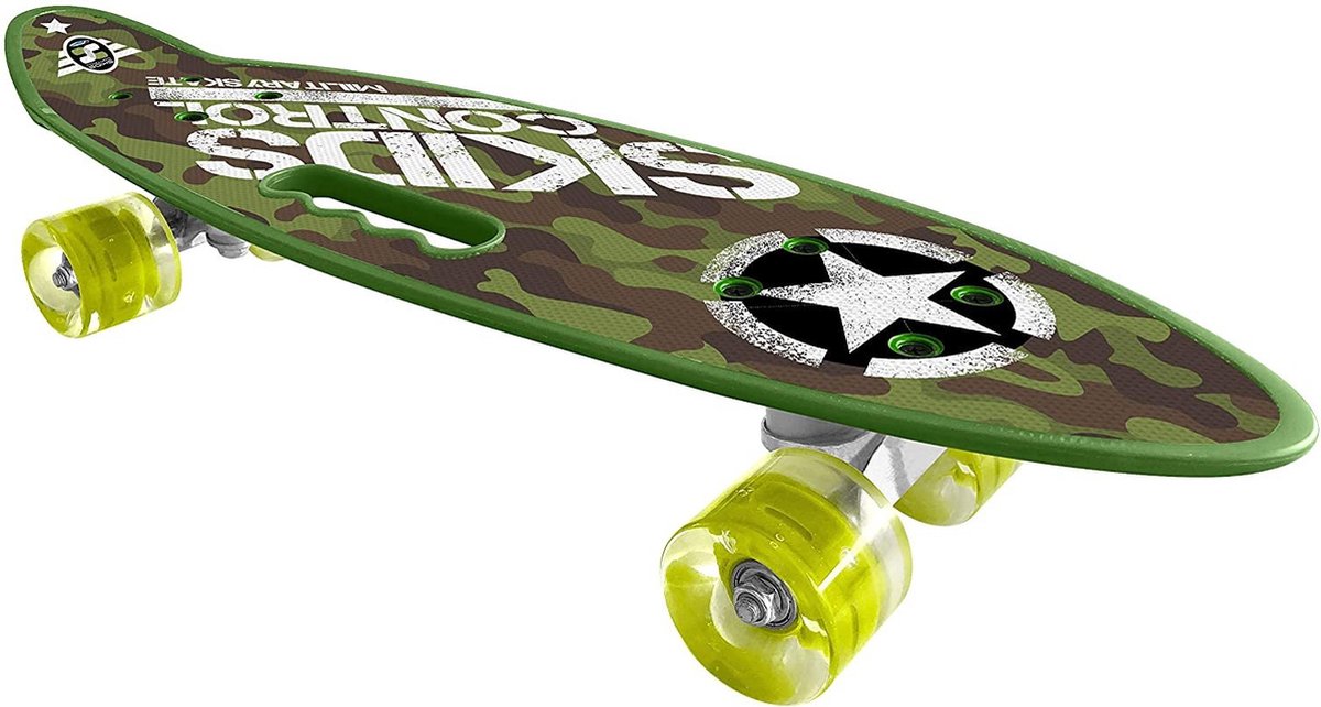 Skids control skateboard penny board kinderen jongens meisjes - skateboard military 61 x 18 cm - 24 inch 61 cm