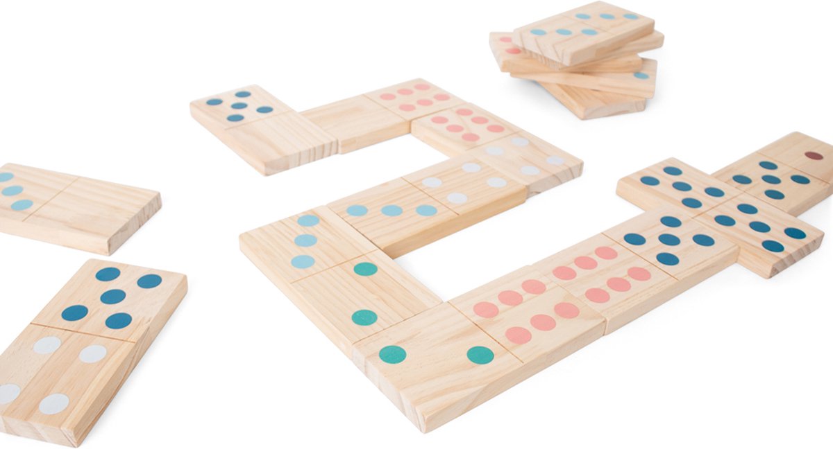 Bs toys mega houten domino spel, 28dlg,.