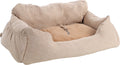 Flamingo autostoel hond – autostoel megan beige – 82x60x15cm – veilig comfortabel achterbankmodel – wasbare hoezen en antislip bodem