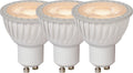 Lucide mr16 - led lamp - ø 5 cm - led dimbaar - gu10 - 3x5w 3000k - wit - set van 3