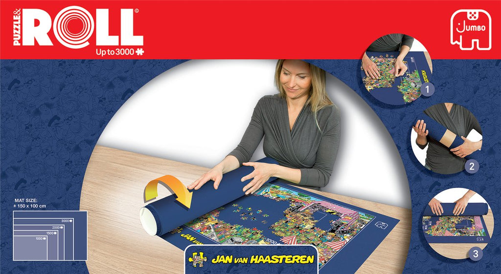 Jumbo Jan van Haasteren Puzzlematte und Rolle, bis zu 3000 Teile