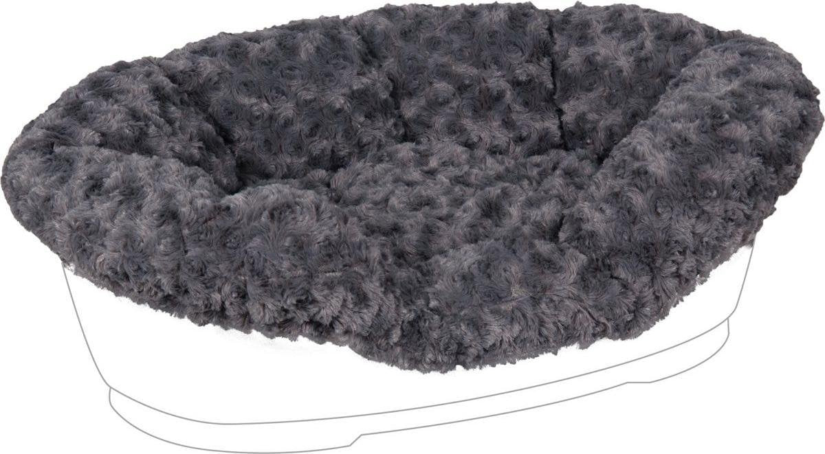 Flamingo hondenkussen tuck cuddly grijs xxl – 110x74x30 cm – elastische pluche hoes – perfect voor tuck hondenmand –