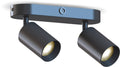 Calex plafondlamp - 2-lichts - opbouwspot - ovaal - zwart - goud