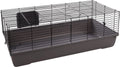 Flamingo hamsterkooi – mobi – caviakooi dwergkonijnenkooi – ruime binnenkooi met hooiruif en diepe bodem – metaal zwart grijs – 117,5x58x42,5 cm – europese kwaliteit