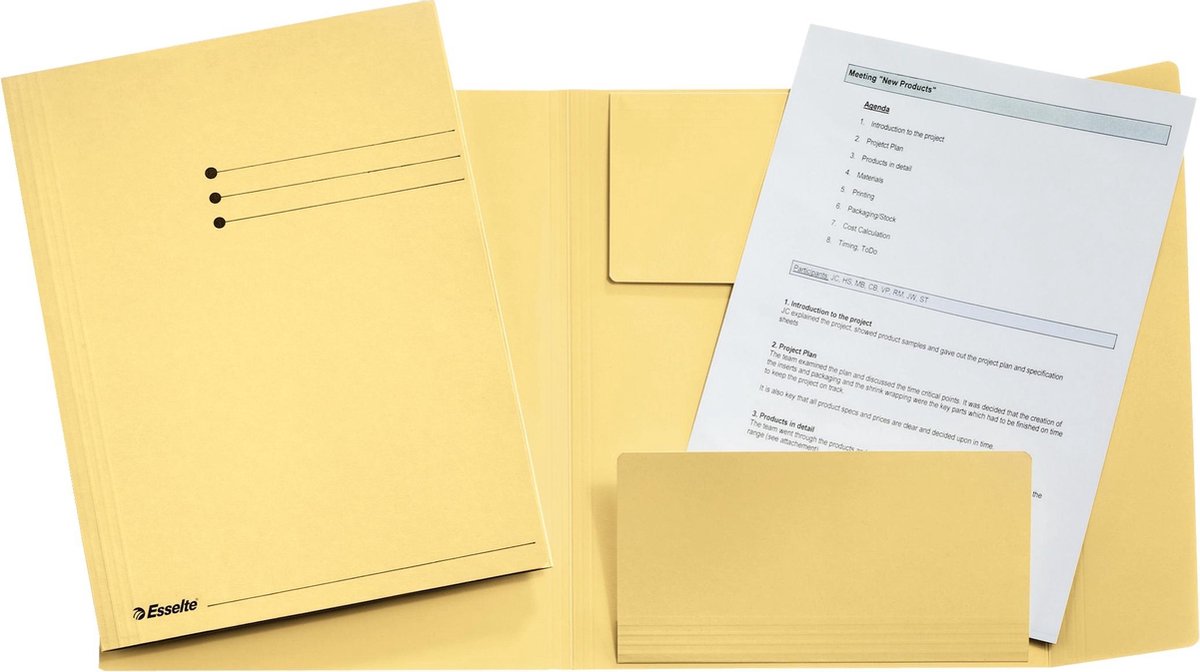 Esselte manilla 3-klepsmap - a4 - 50 stuks - geel