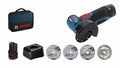 Bosch professional pro gws 12v-76 accu haakse slijpmachine +5x accessoires 2x 2.0ah - 06019f200c