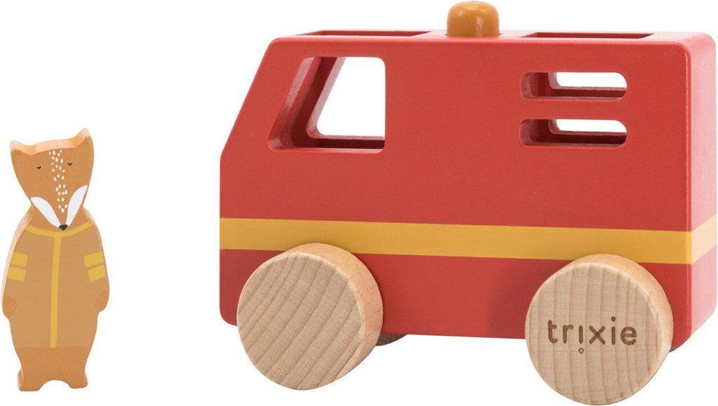 Trixie kleines Feuerwehrauto aus Holz in Tierform