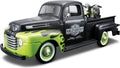 Maisto ford f-1 1948 met harley-davidson schaal 1:24 (groen zwart)