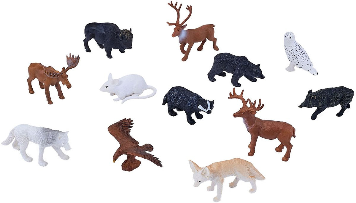 Mojo Wildlife Mini-Waldtier-Spielset, 12-teilig - 380054