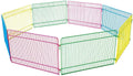 Flamingo konijnenren – knaagdierren – ren meerkleurig – ø84,5cm hoogte 23cm – 8 panelen – metaal – 1 deur met haaksluiting – opvouwbaar – voor kleine knaagdieren – binnen en buiten