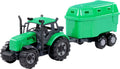 Cavallino-Traktor mit Pferdeanhänger, grün, Maßstab 1:32