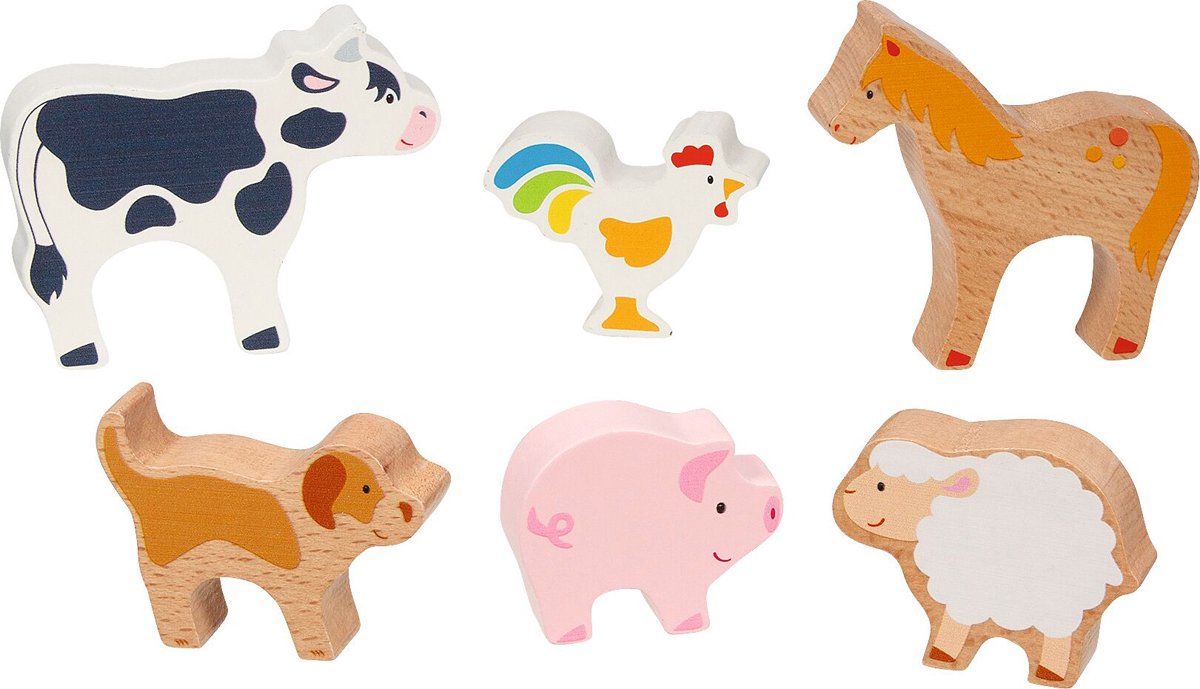 Goki houten boerderijdieren, 6dlg.