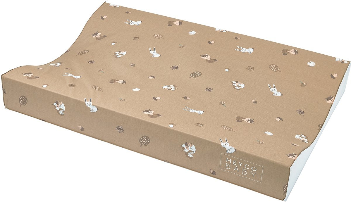 Meyco baby forest animals aankleedkussen - sand - 50x70cm