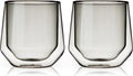 Viski aurora tumbler - dubbelwanding - glas - 266ml - 2 stuks - smoke