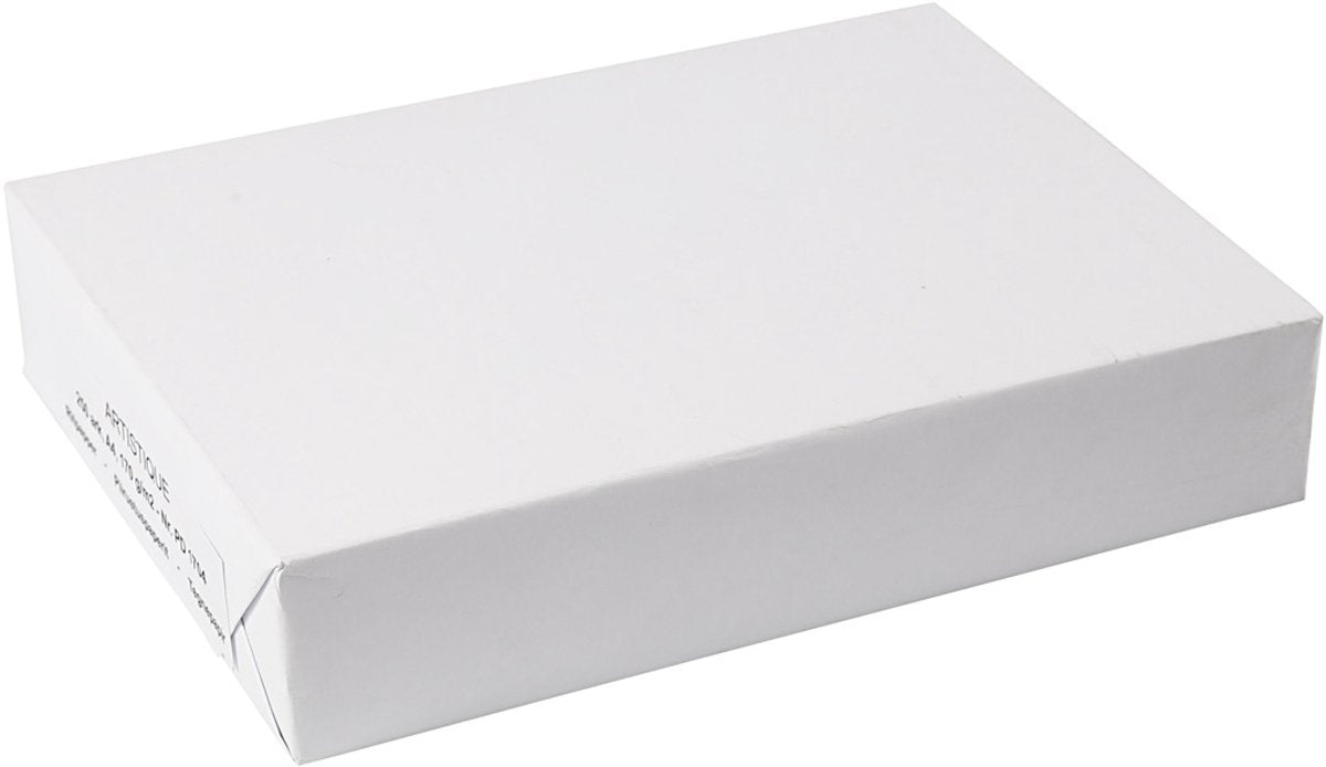 Zeichenpapier der Firma Creativ, A4, 210 x 297 mm, 190 g/m², weiß, 250 Blatt, 1 Karton