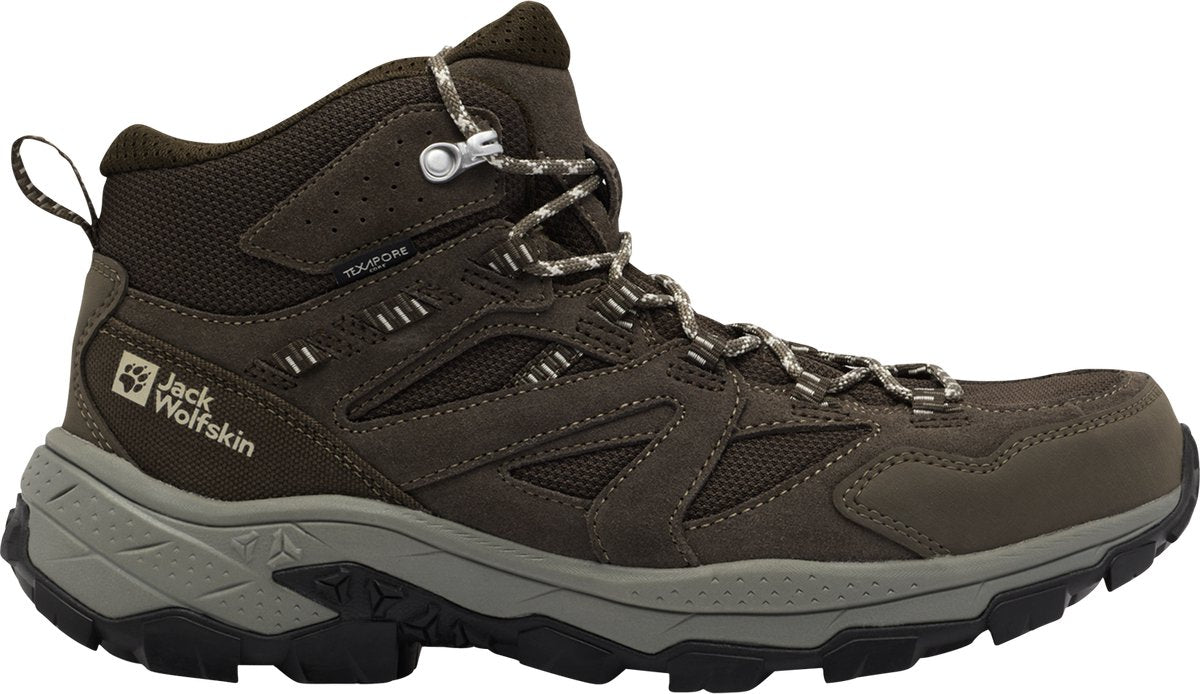 Jack wolfskin vojo tour texapore mid m heren wandelschoenen-cold coffee 45