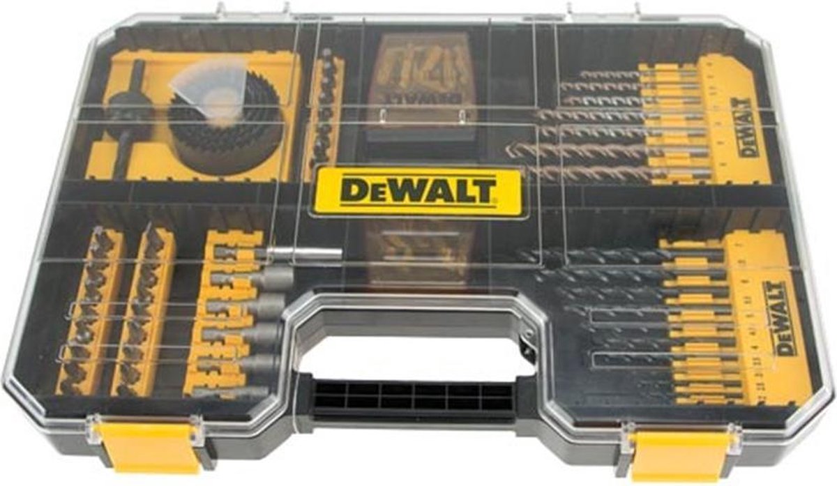 Dewalt dt71569 accessoires set 100delig - gereedschapskoffer - kunststof