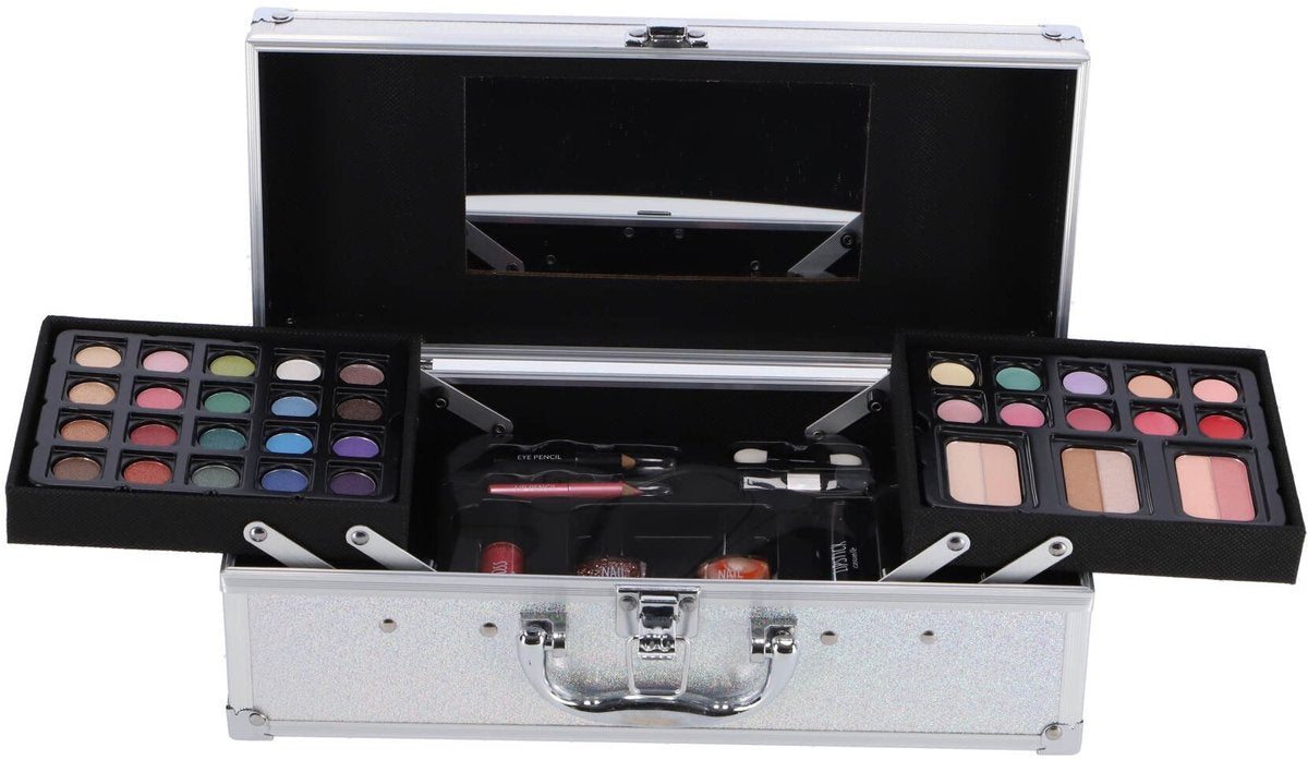 Casuelle cosmetica koffer - rechthoekig - zilver