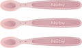 Nûby - zachte en warmtegevoelige lepeltjes voor baby - roze - 3 stuks - 3+ maanden