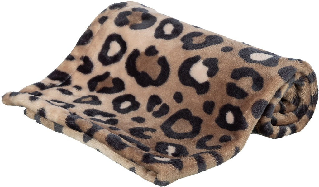 Trixie hondendeken leo soft pluche bruin panterprint