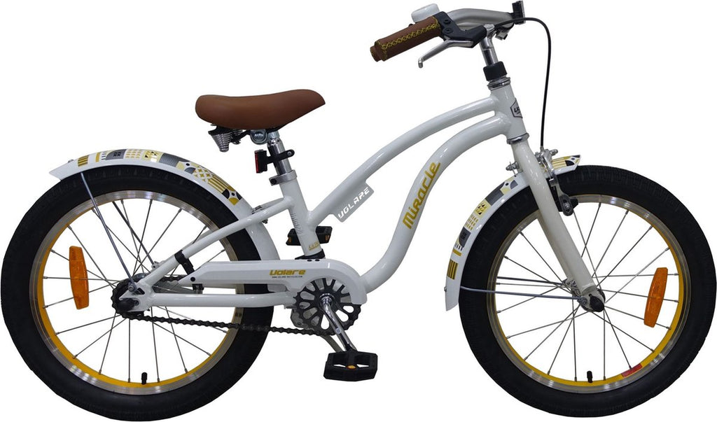 Volare Miracle Cruiser Kinderfahrrad – Mädchen – 18 Zoll – Weiß – Prime Collection