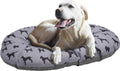 Rosenholz-Hundekissen, oval, ganzjährig, mit Hundemotiv, grau