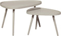 Woood nissa bijzettafels - zand - set van 2 - 39x71x52