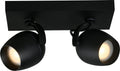 Lucide preston - plafondspot (plafondlamp) badkamer - 2xgu10 - ip44 - zwart