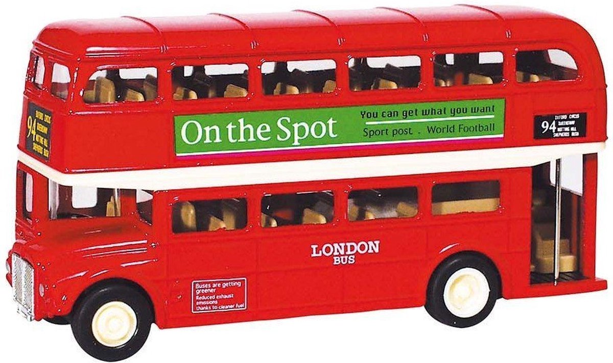Goki modelauto london bus - rood - 12 cm - engelse auto schaalmodellen