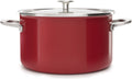Kitchenaid steel core enamel kookpan 24cm 6l - keizerrood - inductie - pfas-vrij
