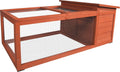 Flamingo konijnenhok met ren – compact konijnenhok voor buiten met nachthok en uitloop – 120x65x51 cm – konijnenhok atto classic bruin