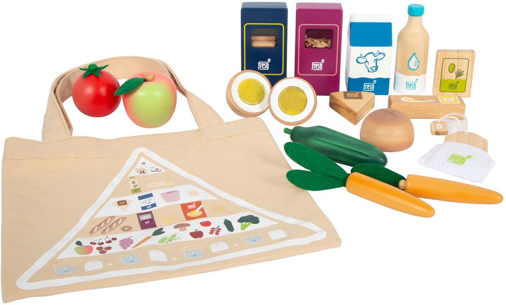 Small Foot - vegetarisches Spielzeugessen-Set aus Holz, 17-teilig.