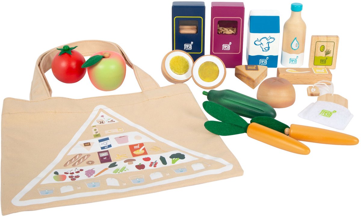 Small Foot - vegetarisches Spielzeugessen-Set aus Holz, 17-teilig.