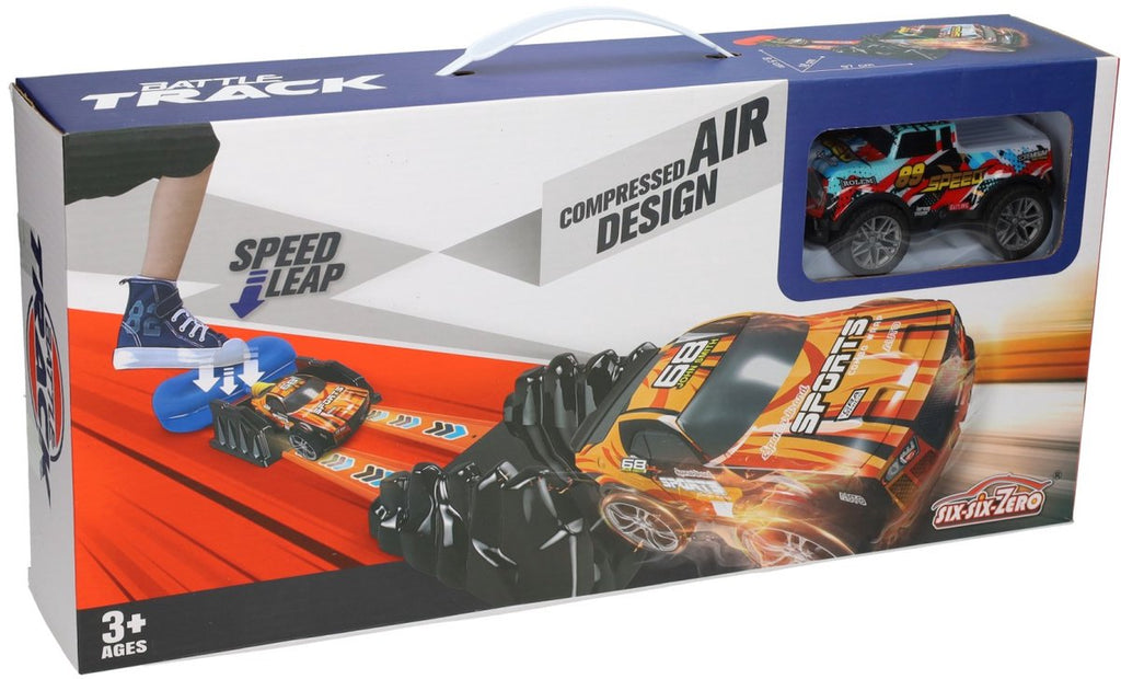 Startbahn für Autos mit Fußpumpe