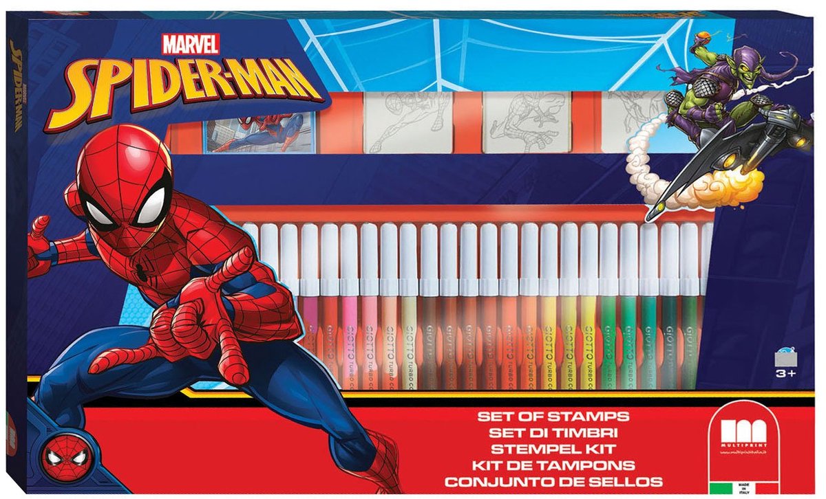 Spiderman-Malset mit Stempeln, 41-teilig.