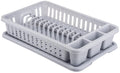 Curver lux - afdruiprek - compact formaat - apart bestekcompartiment - grijs