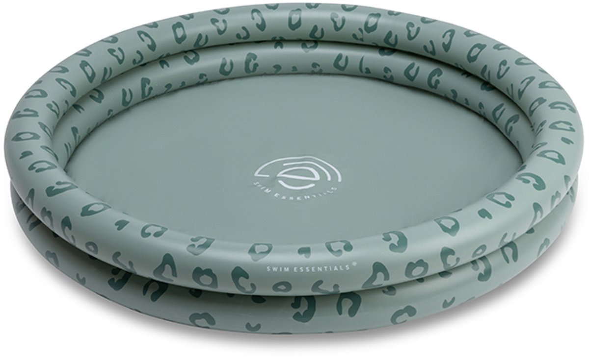 Swim essentials - zwembad - ø100 cm - groen - luipaardprint - kind