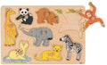 Goki Holz-Steckpuzzle mit wilden Jungtieren, 8-teilig.