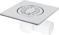 Differnz basic doucheput - doucheafvoer met zijuitlaat - chroom mat - 15 x 15 cm