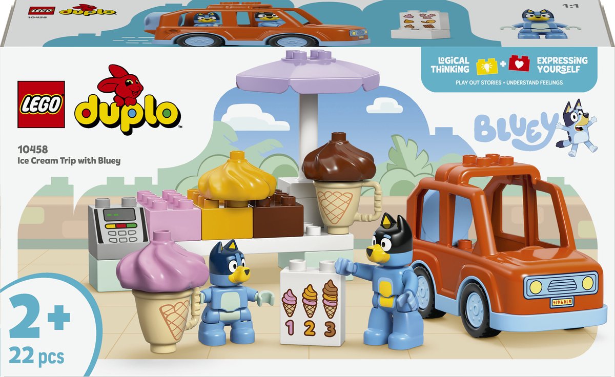 LEGO Duplo 10458 holt sich mit Bluey ein Eis.