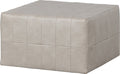 Woood patchwork poef - leerlook - naturel - 36x60x60