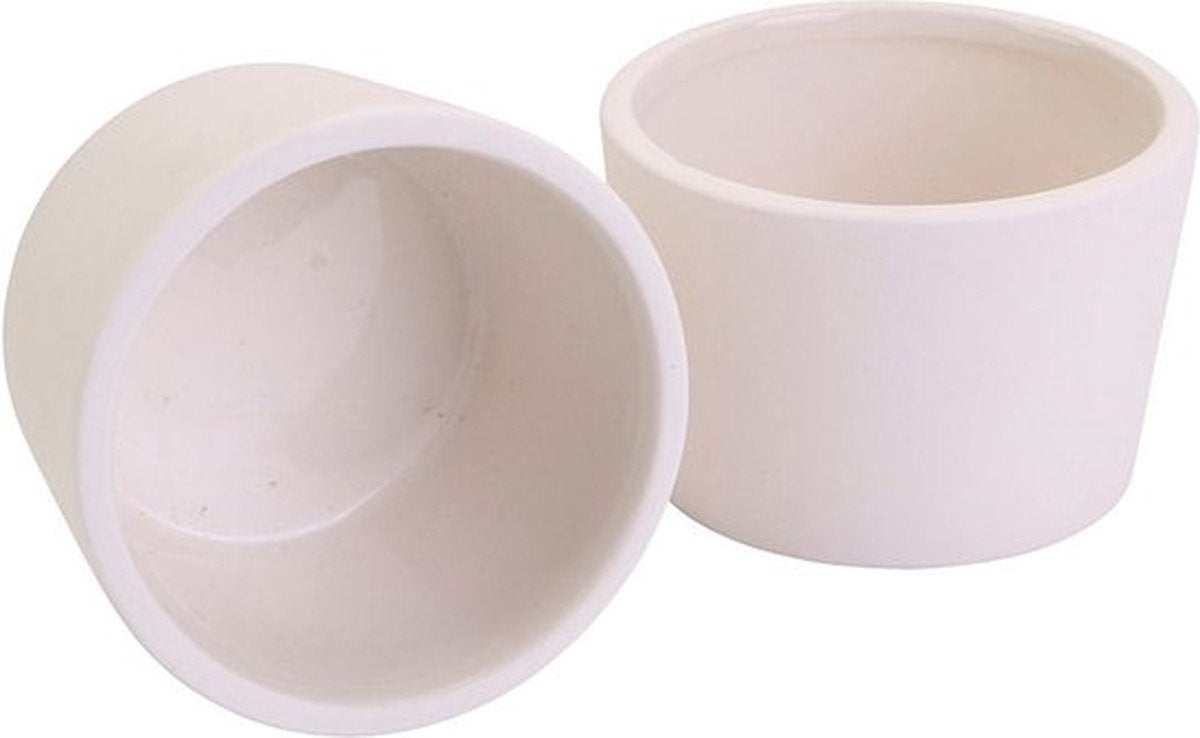 Creativ company keramiek kom wit 9x6 cm set van 12 stuks hobby.