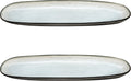 Medard de noblat - shadow nacre - grote ovale schaal - 35.5 x 14 cm - 2 delig - stoneware