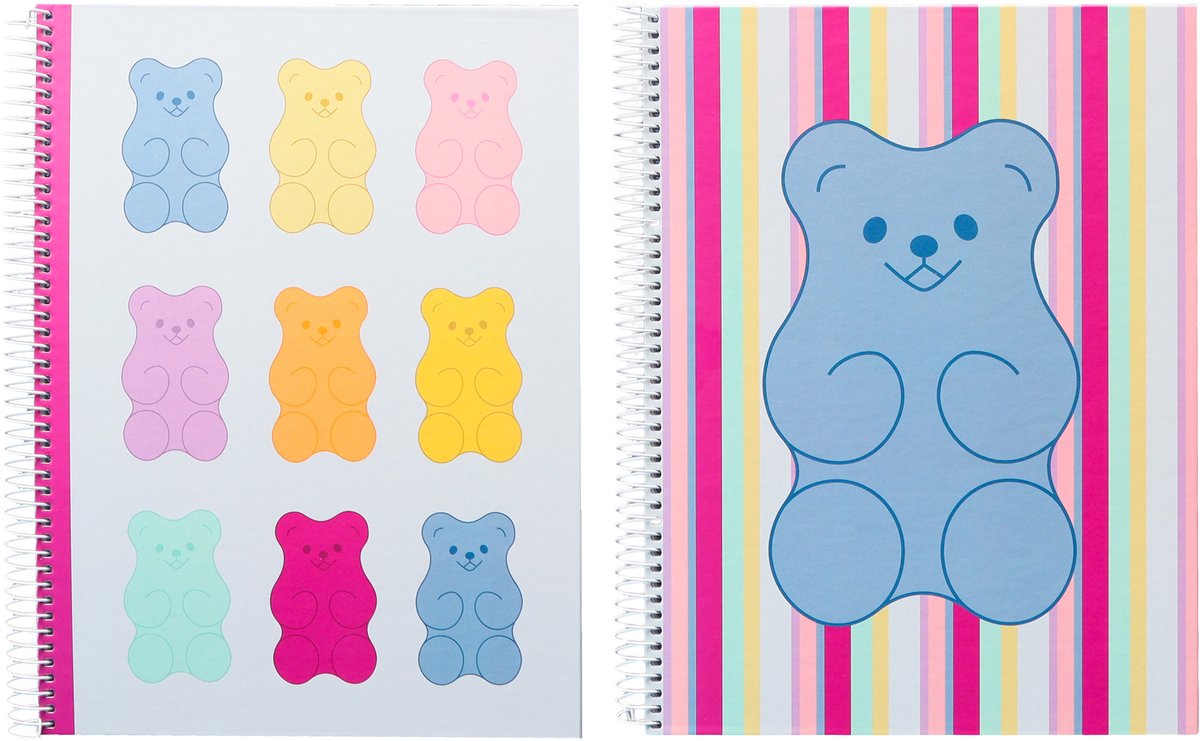Kangaro spiraalblok - b'log sweet candy - formaat a5 - met lijn - 2 stuks - met aardbeiengeur - an-122701-a