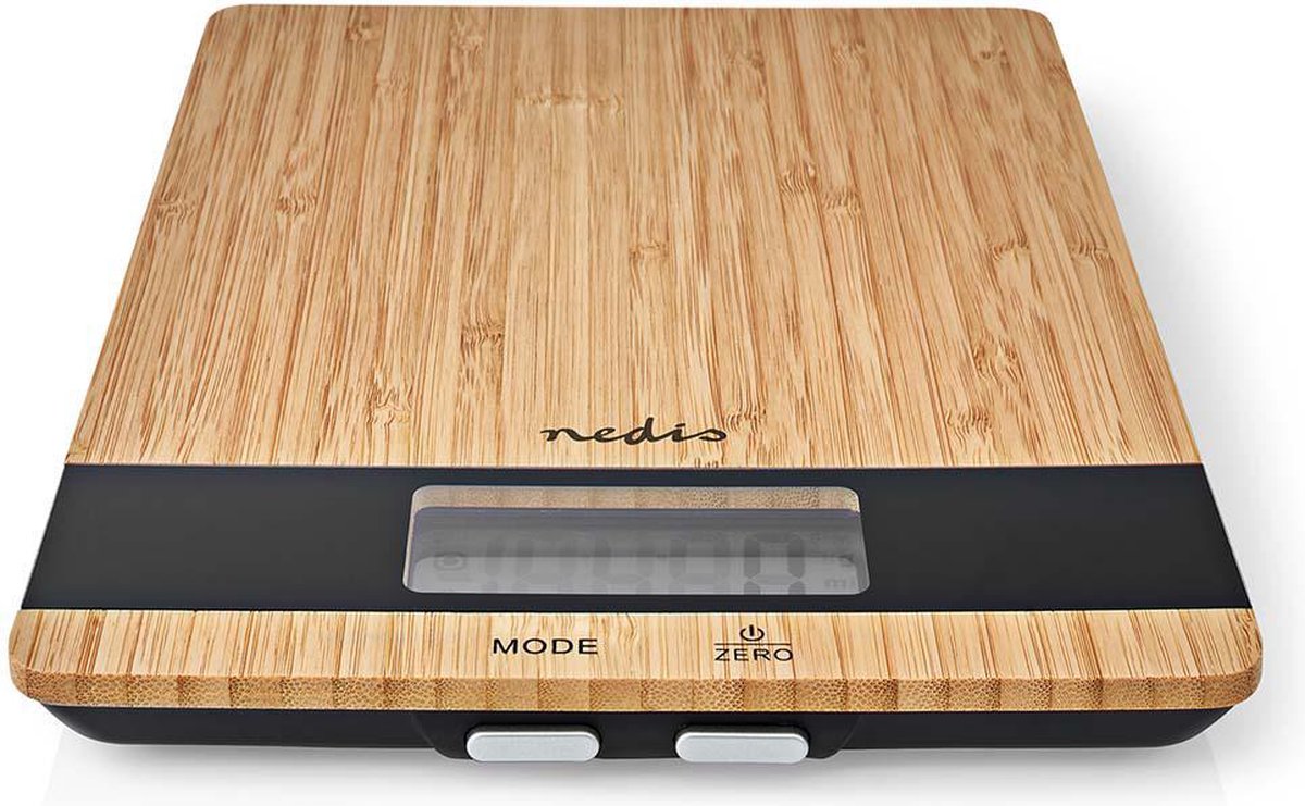 Nedis keukenweegschaal - digitaal - hout kunststof - bruin