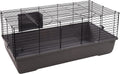 Flamingo hamsterkooi – mobi – caviakooi dwergkonijnenkooi – binnenkooi met hooiruif en diepe bodem – metaal zwart grijs – 99x53x42,5 cm – europese kwaliteit