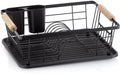 Kela afdruiprek, metaal, rubberhout, zwart, 28 x 35 x 13 cm - | rica